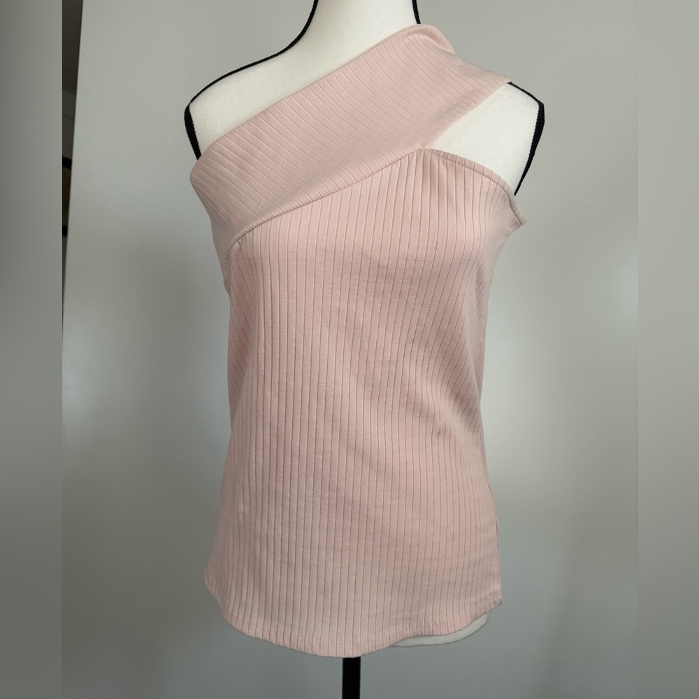 Adore Me Blush Asymmetrical Ribbed Tank Top (never worn)